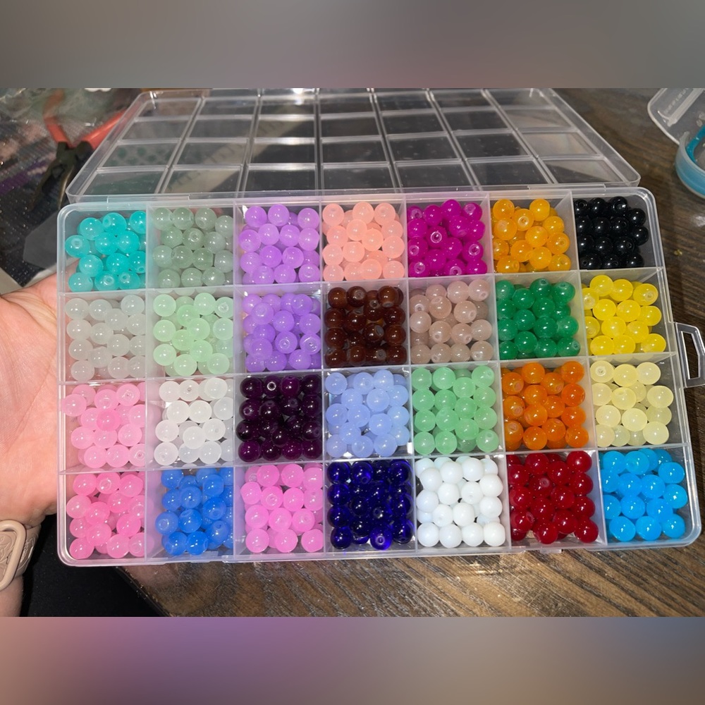 Glass bead 8mm box for jewelry making